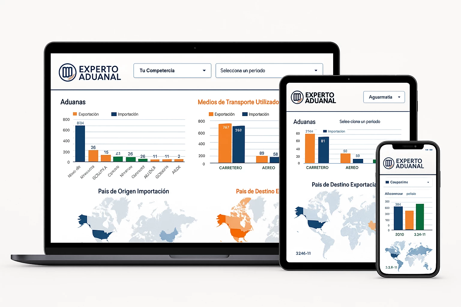 Mockup de interfaz de análisis de datos de la cadena de suministro.